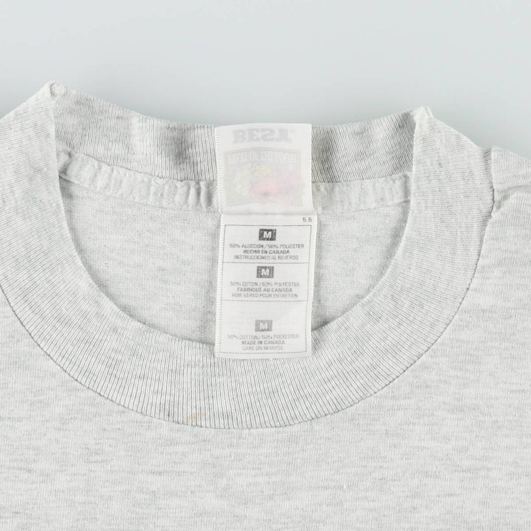 90s-00'S Fruit of the Loom Best Print T-Shirt, Made in Canada, Men's Size M (approx.) cotton gray type Vintage Second Hand