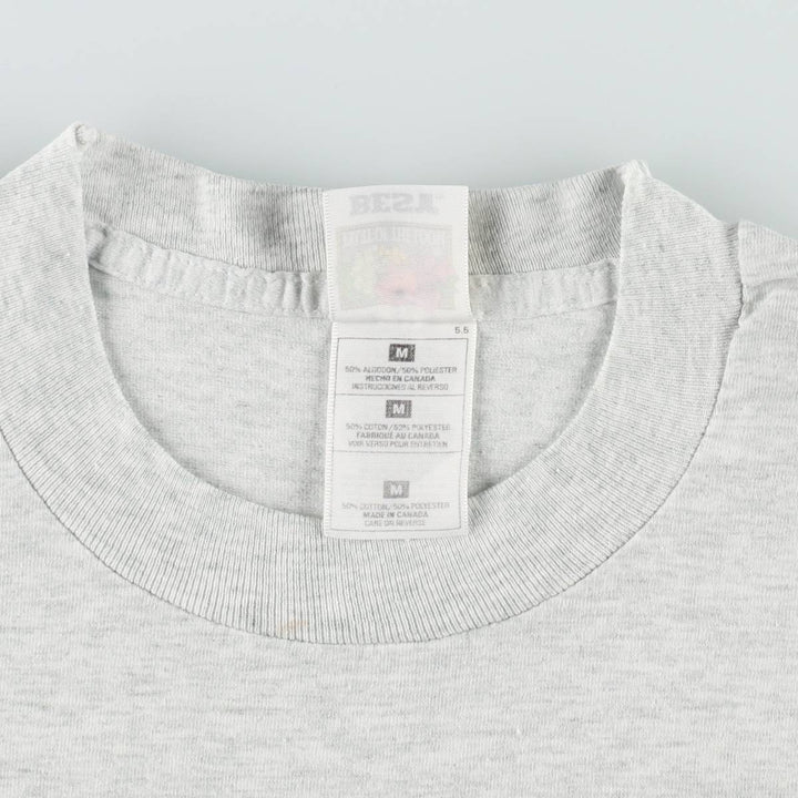 90s-00'S Fruit of the Loom Best Print T-Shirt, Made in Canada, Men's Size M (approx.) cotton gray type Vintage Second Hand