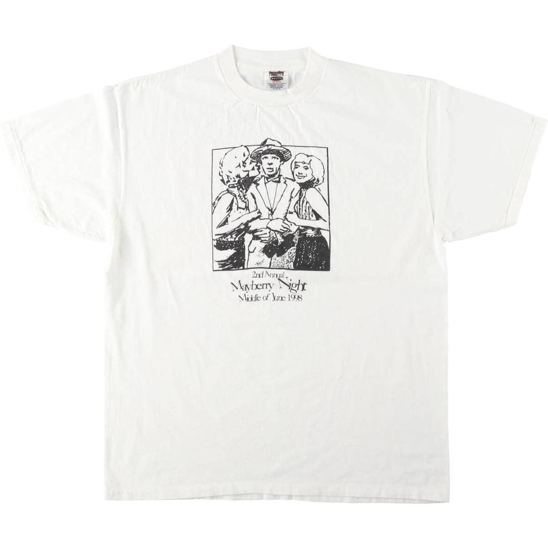 90'S ONEITA POWERPRO Print T-Shirt, Men's XL equivalent, Vintage cotton white type Vintage Second Hand