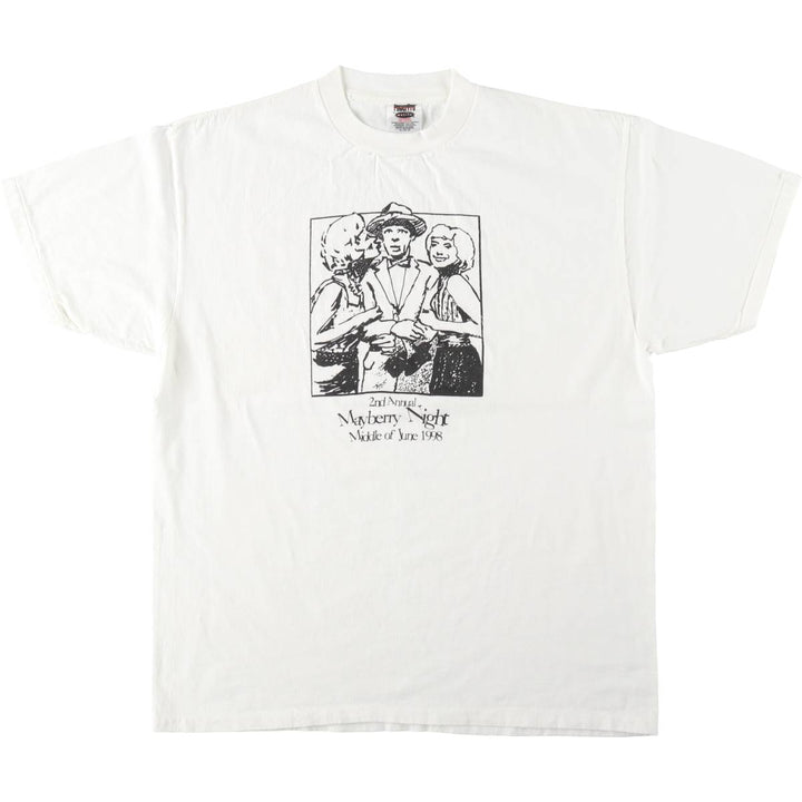 90'S ONEITA POWERPRO Print T-Shirt, Men's XL equivalent, Vintage cotton white type Vintage Second Hand