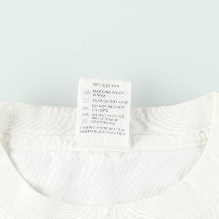 90'S MAZE Peace Sign Print T-Shirt, Made in USA, Men's XL (approx.), Vintage cotton white type Vintage Second Hand