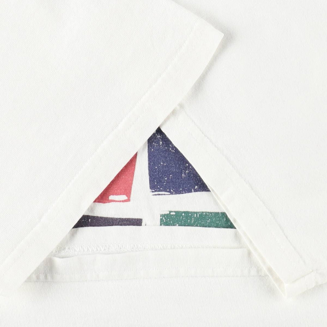 90'S MAZE Peace Sign Print T-Shirt, Made in USA, Men's XL (approx.), Vintage cotton white type Vintage Second Hand