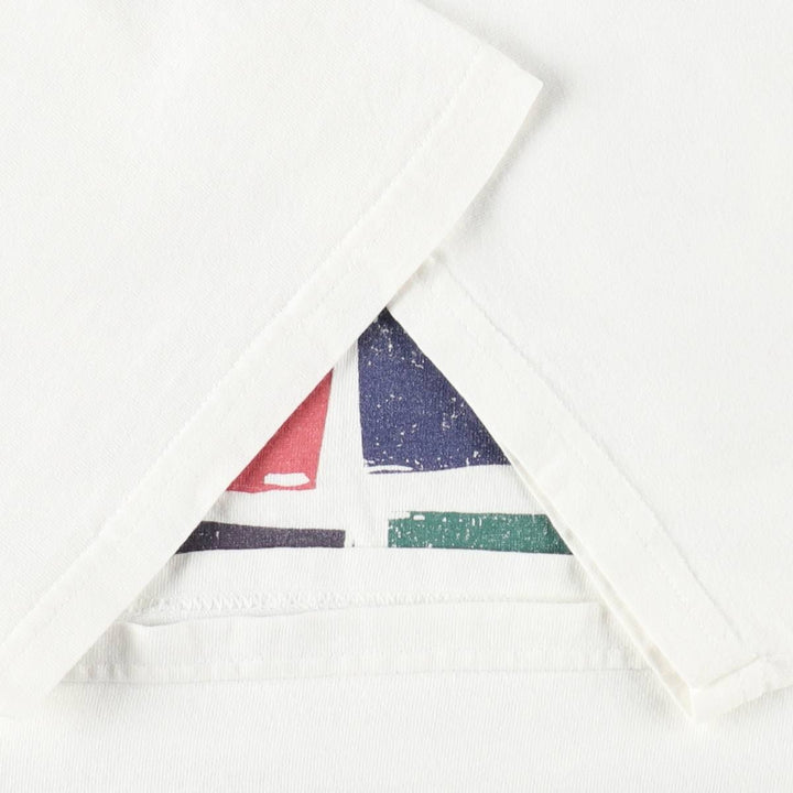 90'S MAZE Peace Sign Print T-Shirt, Made in USA, Men's XL (approx.), Vintage cotton white type Vintage Second Hand