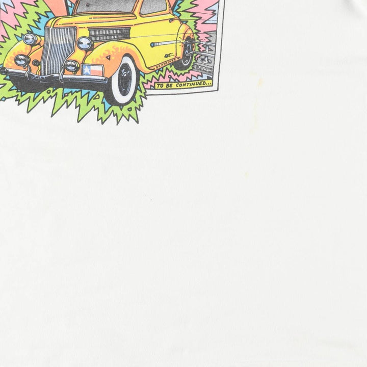 80'S Hanes BEEFY-T Blue Tag ASLEEP At The Wheel Band T-Shirt, Made in USA, Men's XL equivalent, Vintage cotton white type Vintage Second Hand