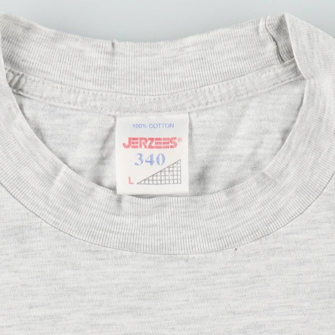 80s-90'S Jerzees 340 Print T-Shirt, Men's Size L (approx.), Vintage cotton gray type Vintage Second Hand