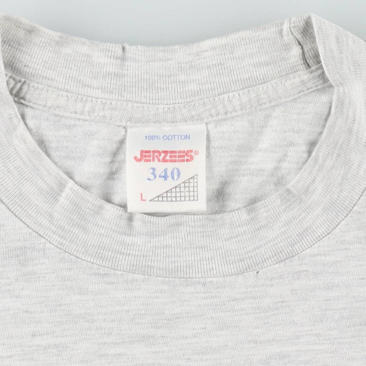 80s-90'S Jerzees 340 Print T-Shirt, Men's Size L (approx.), Vintage cotton gray type Vintage Second Hand