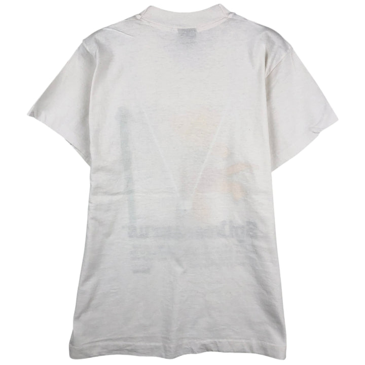 80s-90'S Screen Stars message print T-shirt, made in USA, men's size M equivalent, vintage. cotton white type Vintage Second Hand