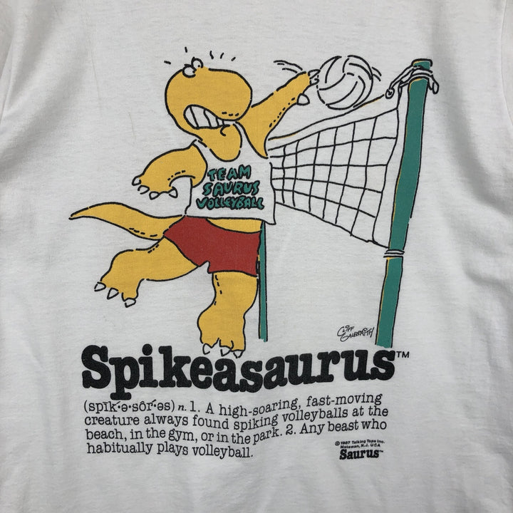 80s-90'S Screen Stars message print T-shirt, made in USA, men's size M equivalent, vintage. cotton white type Vintage Second Hand