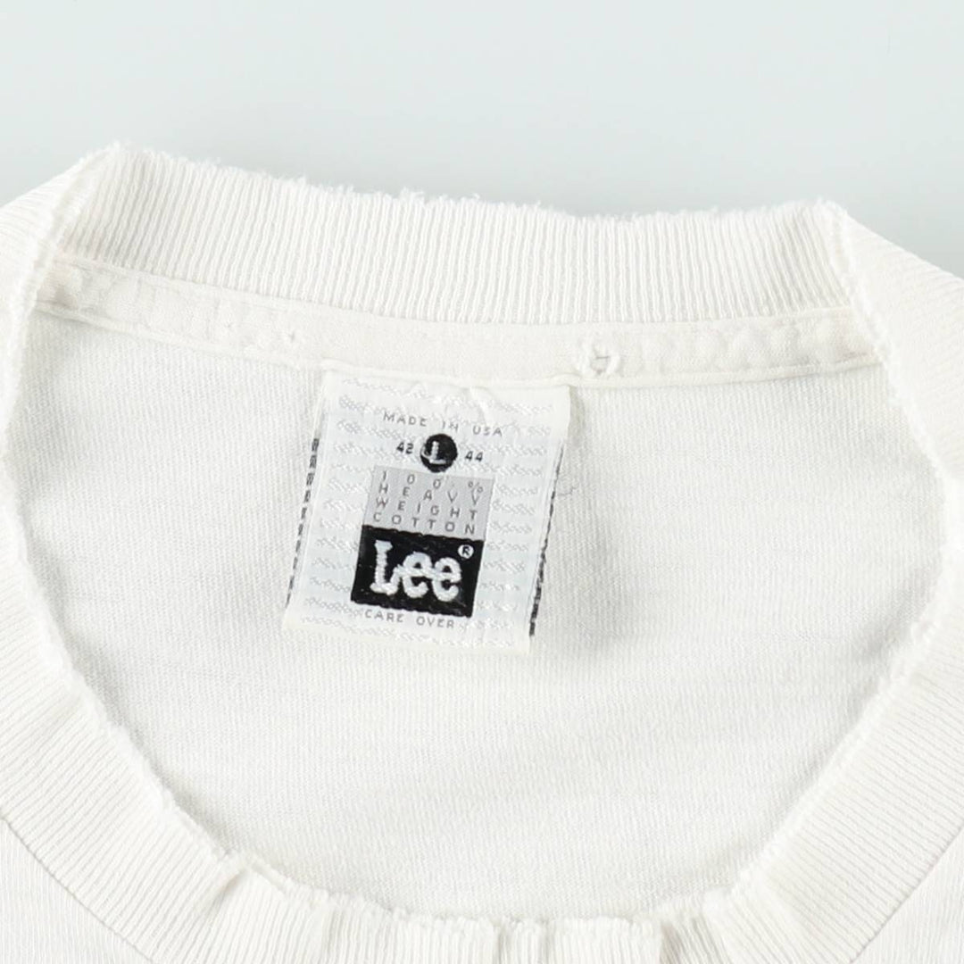 90'S Lee printed T-shirt, made in USA, men's size L, vintage cotton white type Vintage Second Hand