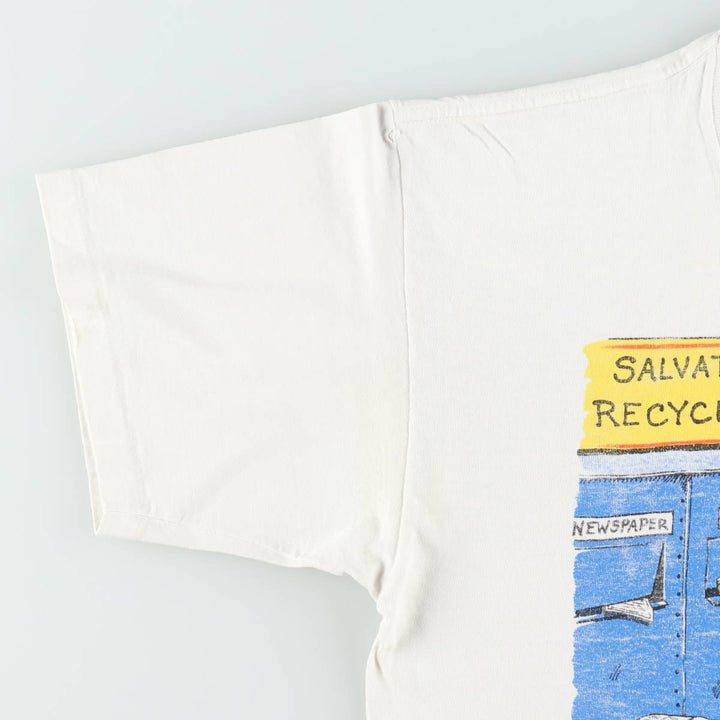 90'S Lee printed T-shirt, made in USA, men's size L, vintage cotton white type Vintage Second Hand