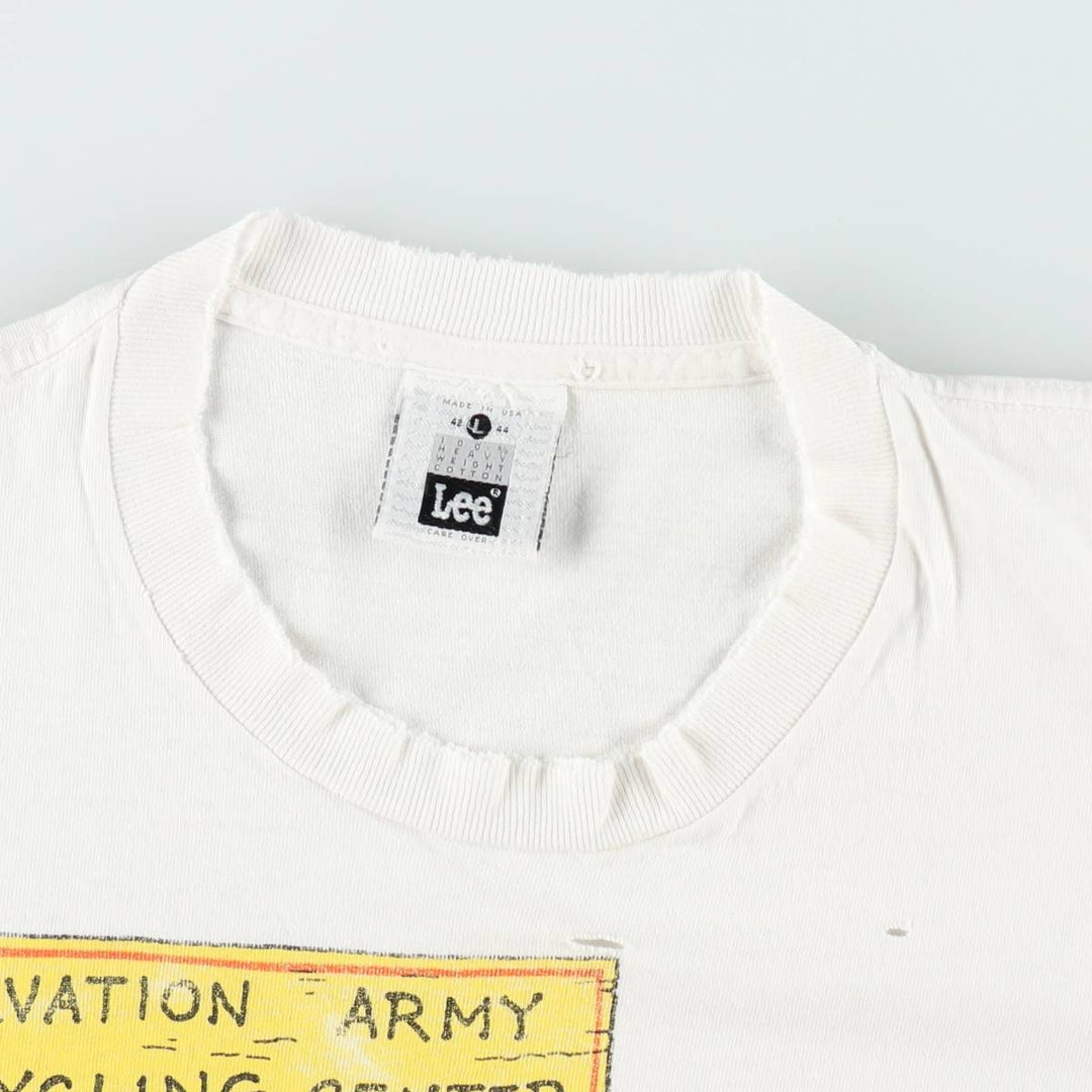 90'S Lee printed T-shirt, made in USA, men's size L, vintage cotton white type Vintage Second Hand