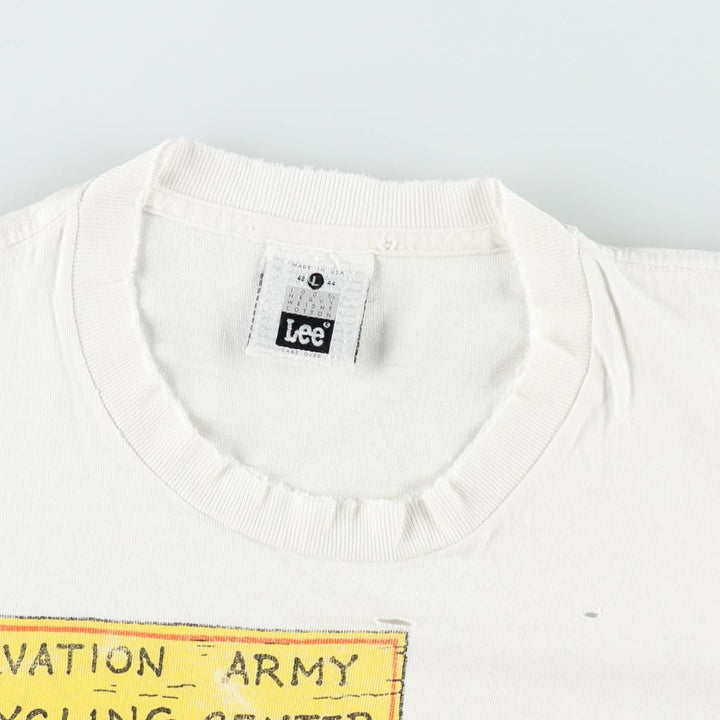 90'S Lee printed T-shirt, made in USA, men's size L, vintage cotton white type Vintage Second Hand