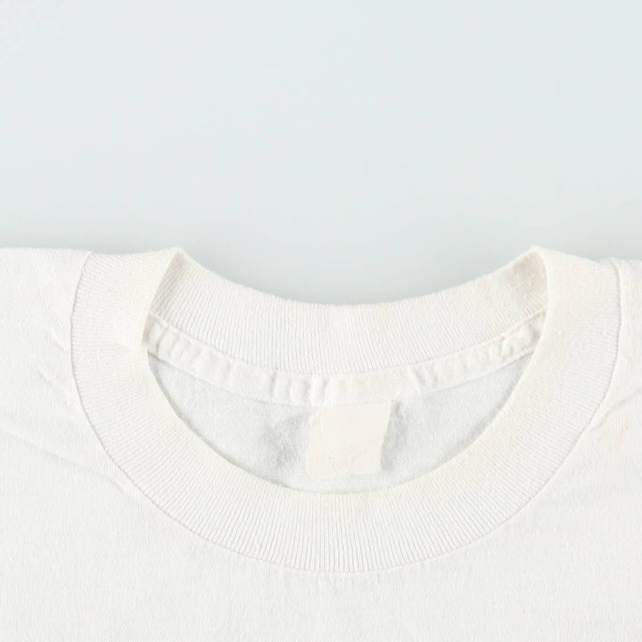 80'S printed T-shirt, men's size M equivalent, vintage. unclear white type Vintage Second Hand