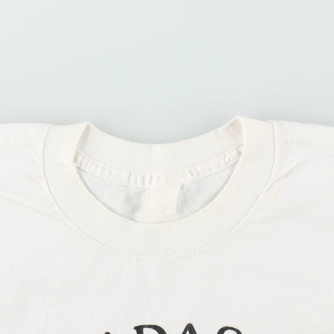 80'S printed T-shirt, men's size M equivalent, vintage. unclear white type Vintage Second Hand