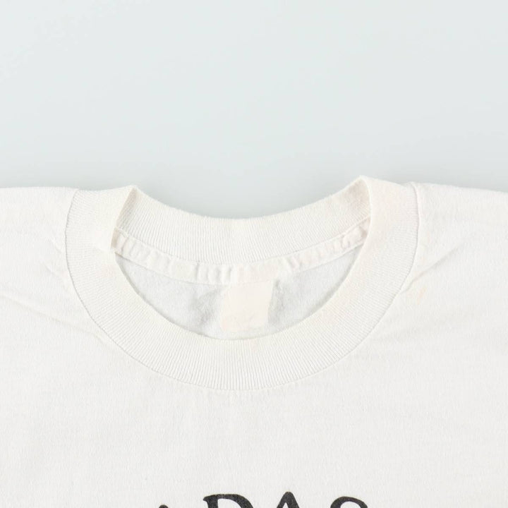 80'S printed T-shirt, men's size M equivalent, vintage. unclear white type Vintage Second Hand