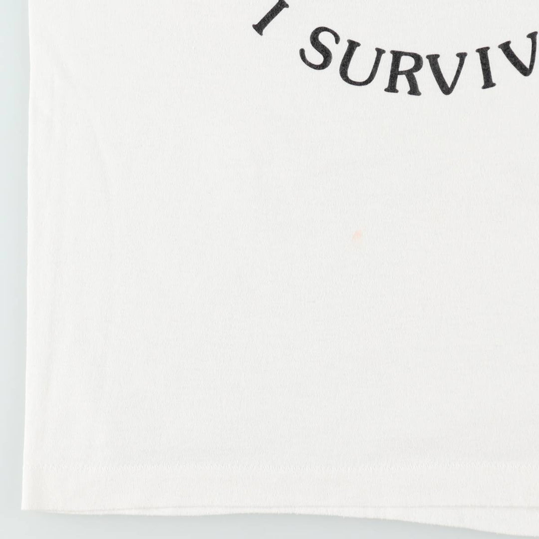 80'S printed T-shirt, men's size M equivalent, vintage. unclear white type Vintage Second Hand
