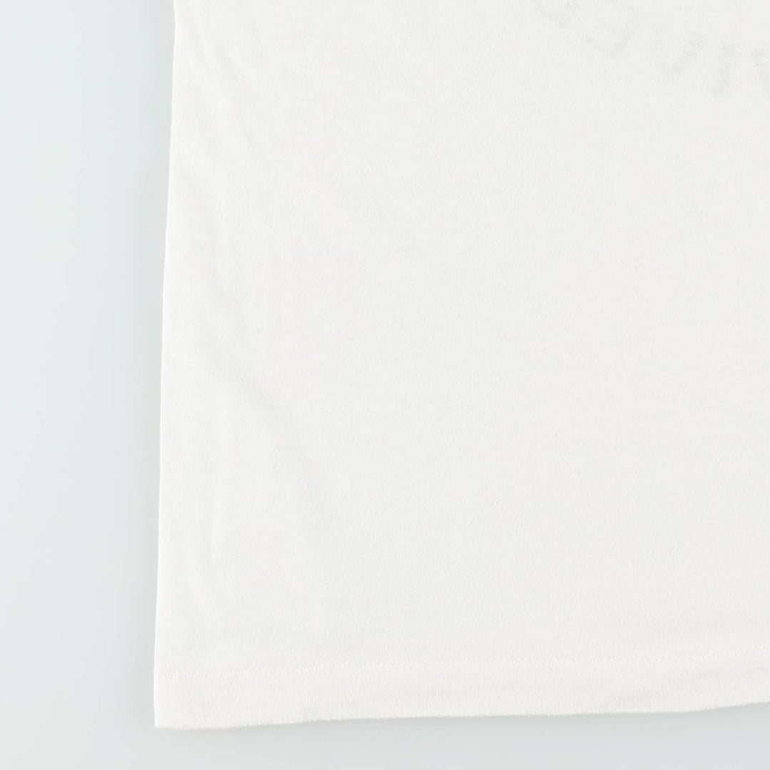 80'S printed T-shirt, men's size M equivalent, vintage. unclear white type Vintage Second Hand