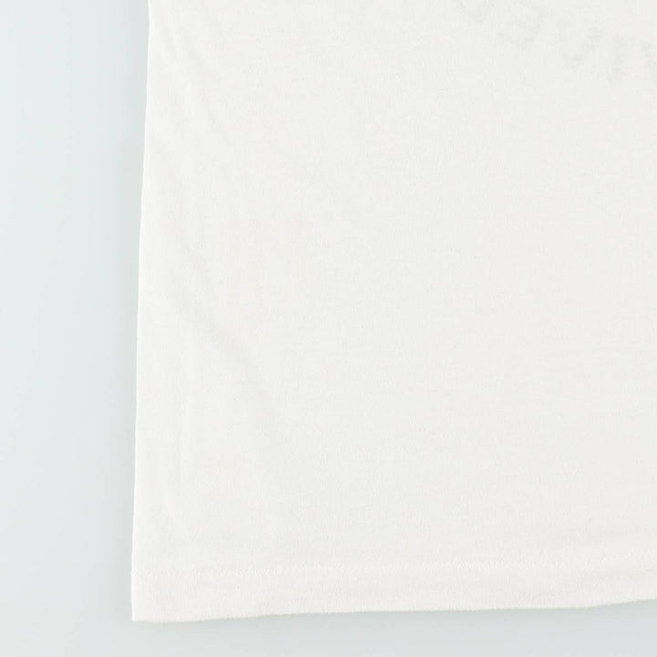 80'S printed T-shirt, men's size M equivalent, vintage. unclear white type Vintage Second Hand