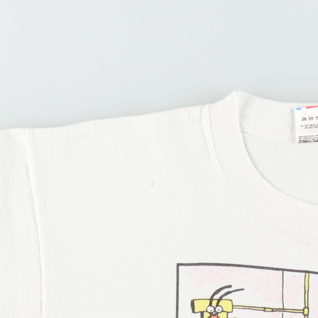 80'S Fruit of the Loom THE FAR SIDE Art T-shirt, Made in USA, Men's Size L (approx.), Vintage cotton white type Vintage Second Hand
