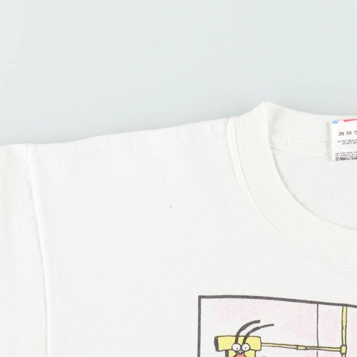 80'S Fruit of the Loom THE FAR SIDE Art T-shirt, Made in USA, Men's Size L (approx.), Vintage cotton white type Vintage Second Hand