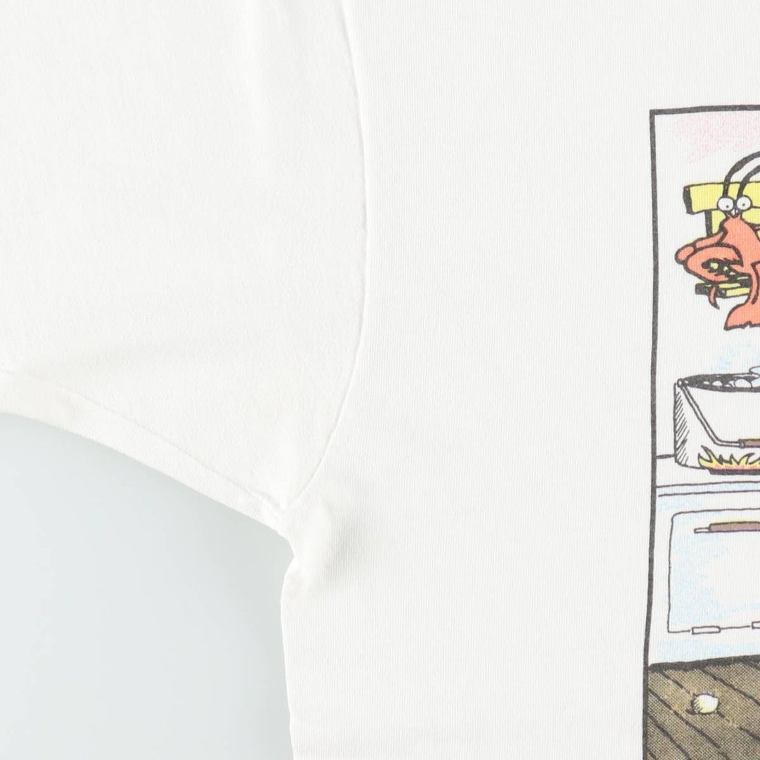 80'S Fruit of the Loom THE FAR SIDE Art T-shirt, Made in USA, Men's Size L (approx.), Vintage cotton white type Vintage Second Hand