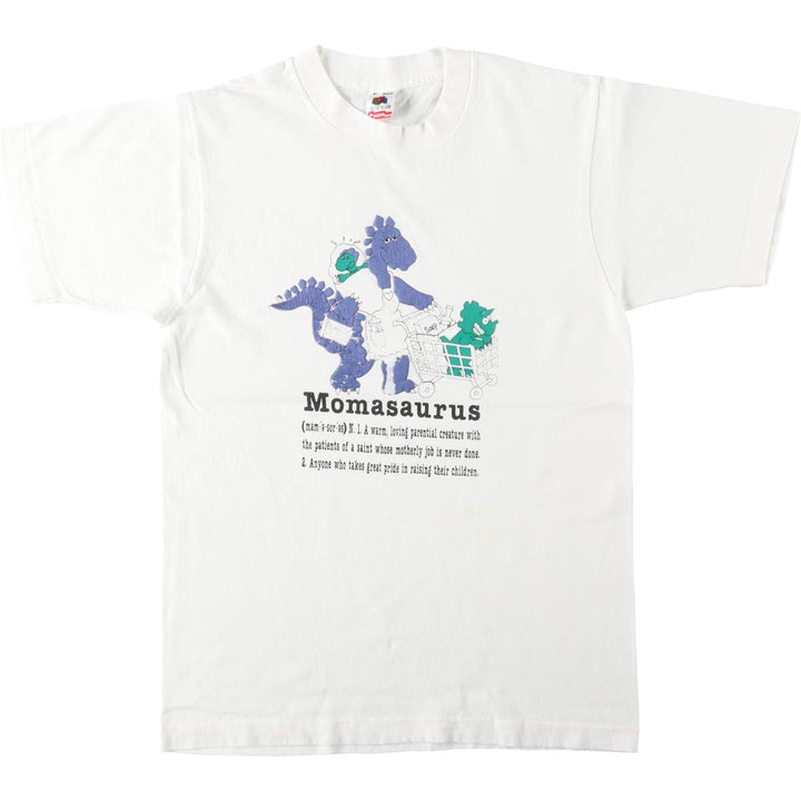 90'S Fruit of the Loom printed T-shirt, made in the USA, men's size M, vintage cotton white type Vintage Second Hand