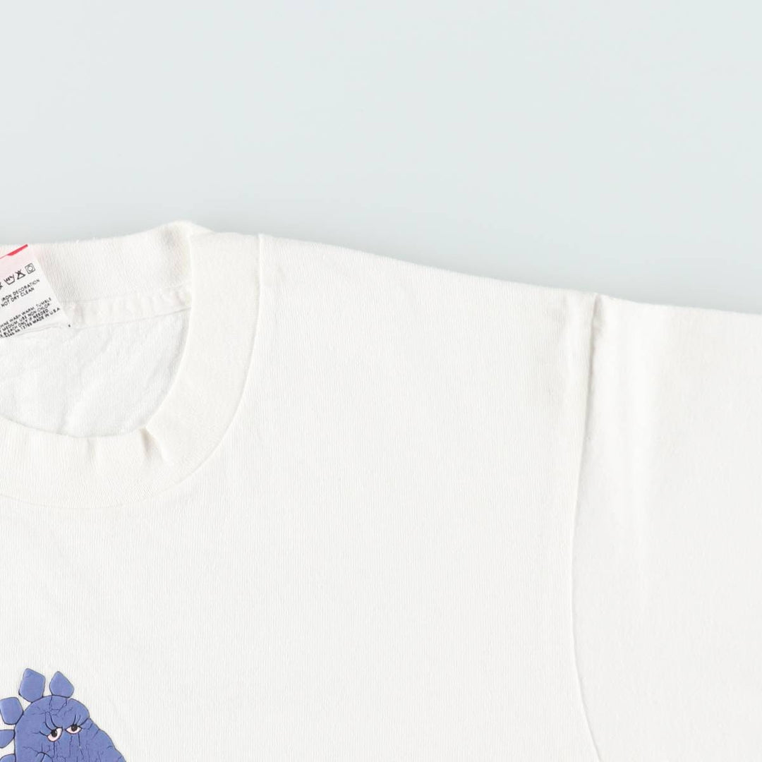 90'S Fruit of the Loom printed T-shirt, made in the USA, men's size M, vintage cotton white type Vintage Second Hand
