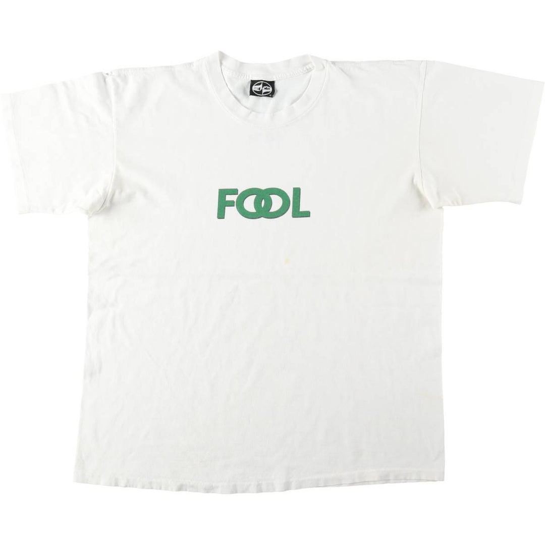 ~90'S Split Print T-Shirt, Men's XL equivalent, Vintage cotton white type Vintage Second Hand