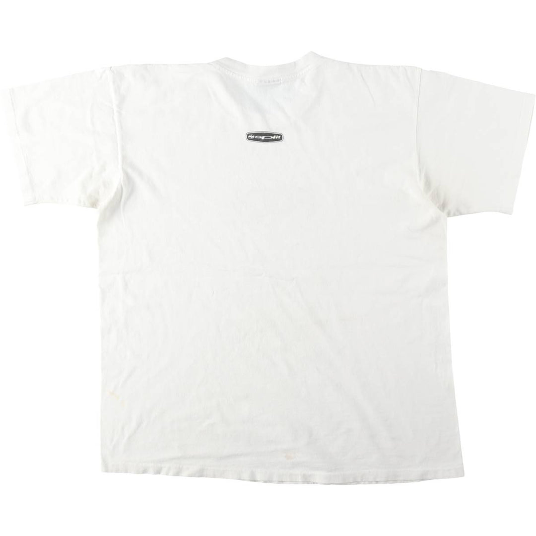 ~90'S Split Print T-Shirt, Men's XL equivalent, Vintage cotton white type Vintage Second Hand