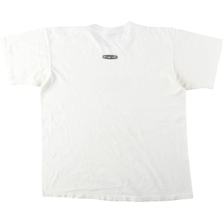 ~90'S Split Print T-Shirt, Men's XL equivalent, Vintage cotton white type Vintage Second Hand