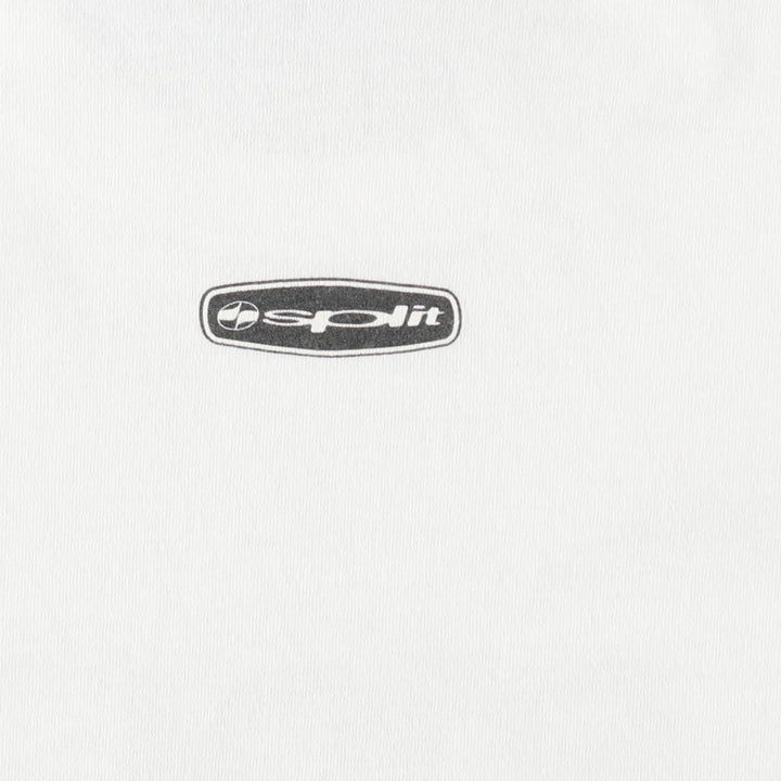 ~90'S Split Print T-Shirt, Men's XL equivalent, Vintage cotton white type Vintage Second Hand
