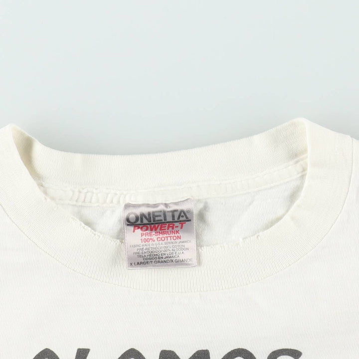 90'S ONEITA POWER-T Printed T-shirt Made in USA Men's XL Vintage cotton white type Vintage Second Hand