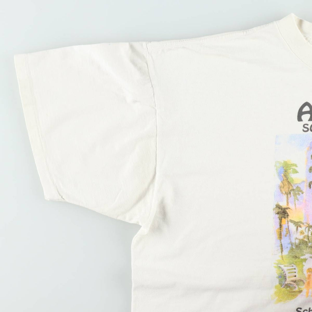 90'S ONEITA POWER-T Printed T-shirt Made in USA Men's XL Vintage cotton white type Vintage Second Hand