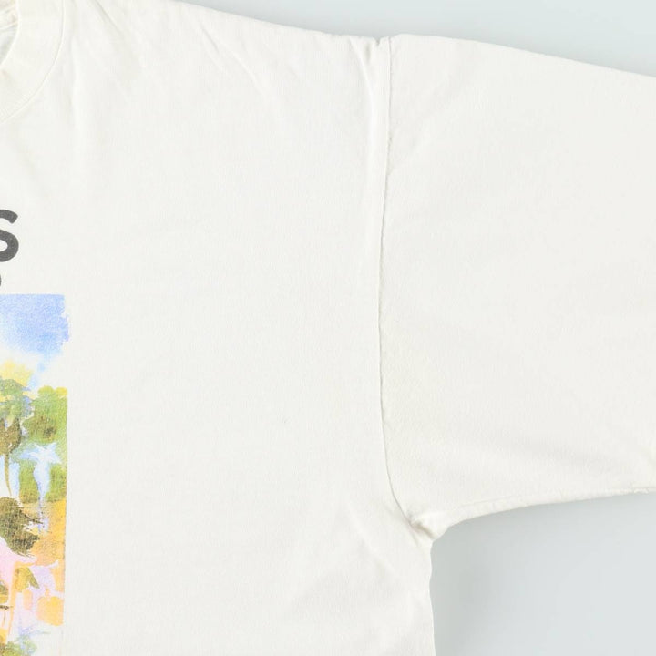 90'S ONEITA POWER-T Printed T-shirt Made in USA Men's XL Vintage cotton white type Vintage Second Hand