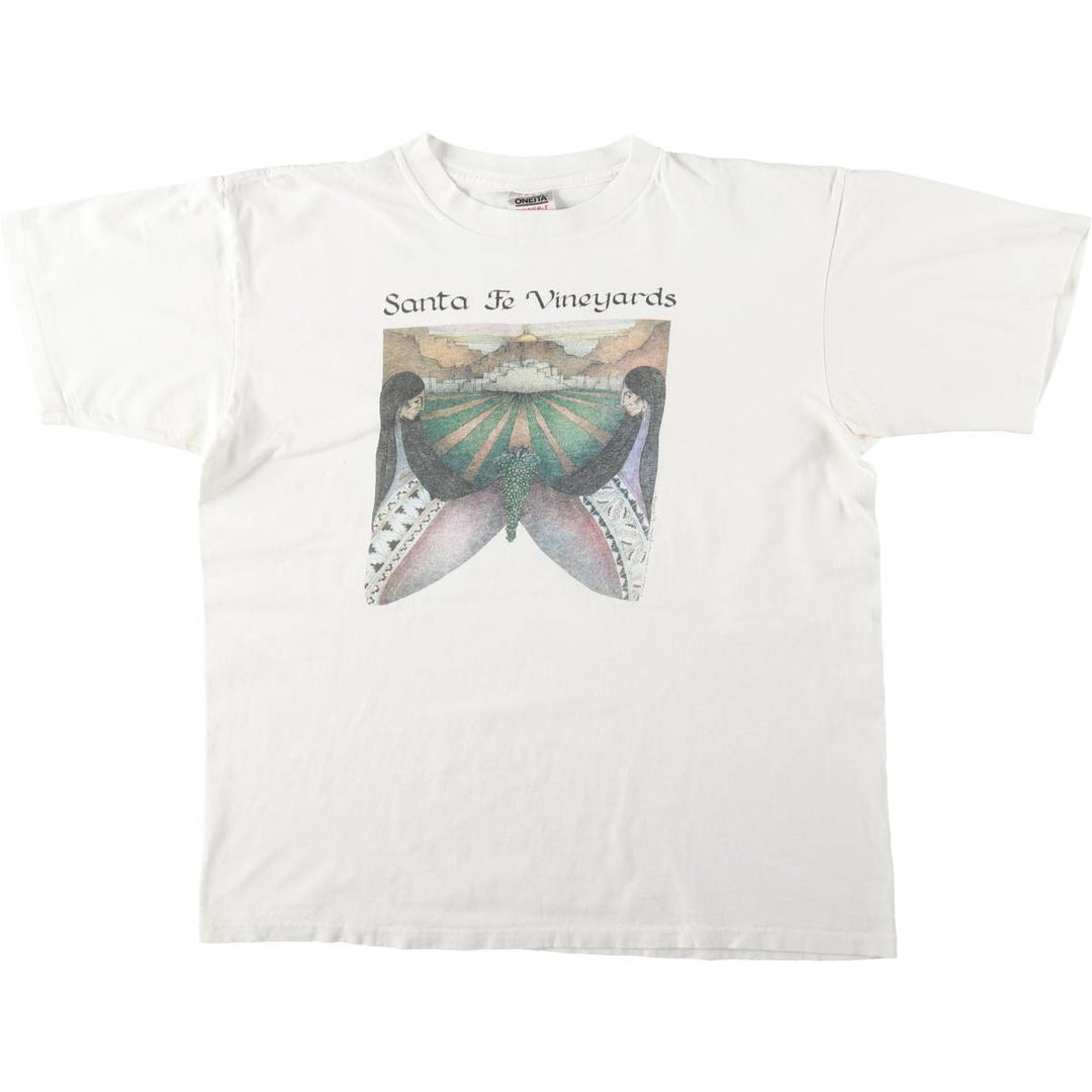 90'S ONEITA POWER-T Printed T-shirt Made in USA Men's XL Vintage cotton white type Vintage Second Hand