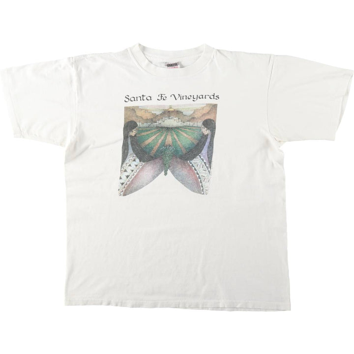 90'S ONEITA POWER-T Printed T-shirt Made in USA Men's XL Vintage cotton white type Vintage Second Hand
