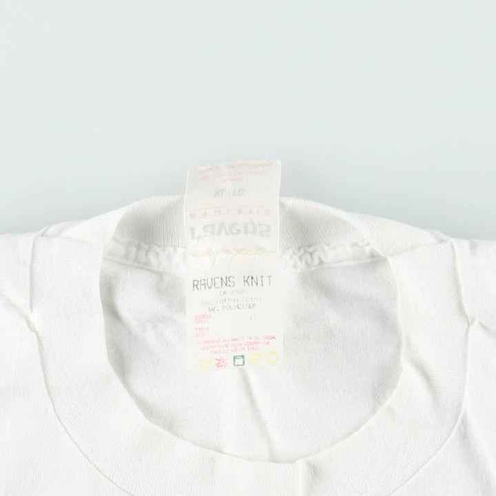 ~90'S Ravens Print T-Shirt, Made in Canada, Men's XL equivalent, Vintage cotton white type Vintage Second Hand