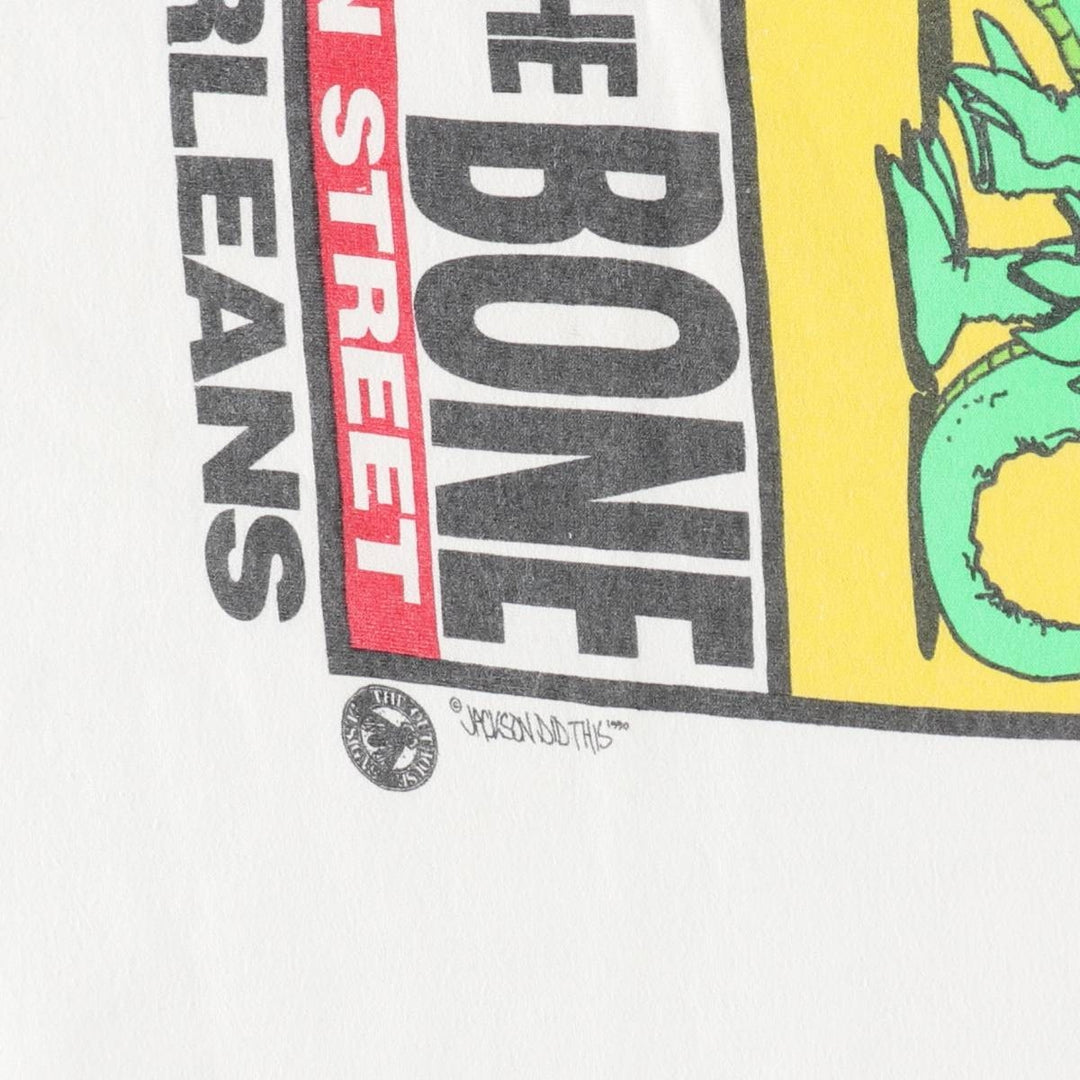 90'S Fruit of the Loom printed T-shirt, made in the USA, men's size L, vintage cotton white type Vintage Second Hand
