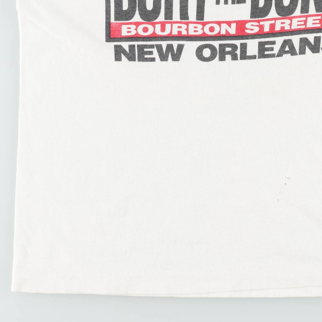 90'S Fruit of the Loom printed T-shirt, made in the USA, men's size L, vintage cotton white type Vintage Second Hand