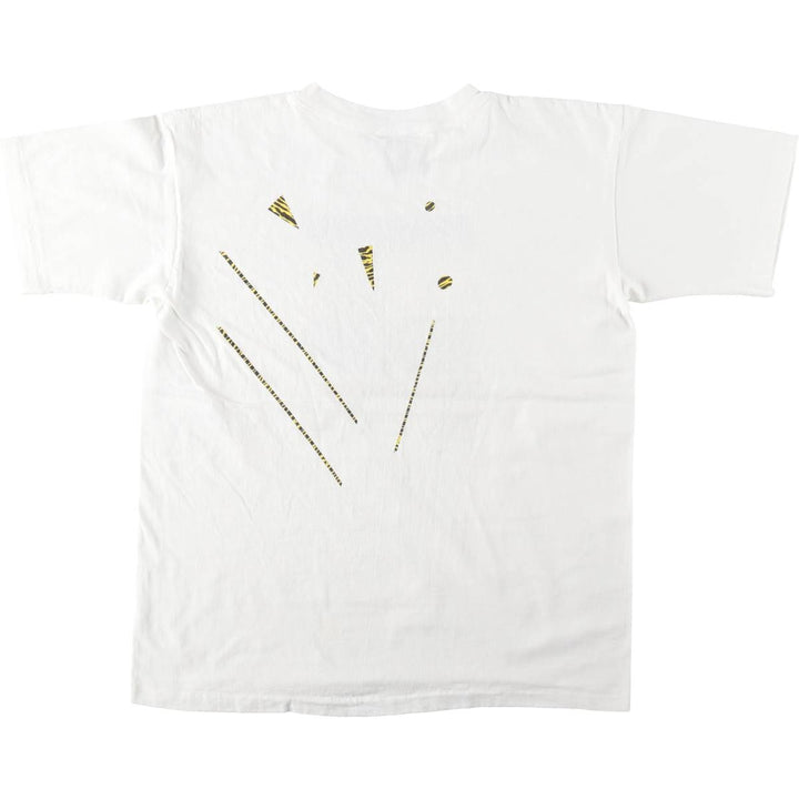90'S ONEITA POWER-T Art T-Shirt, Made in USA, Men's XL equivalent, Vintage cotton white type Vintage Second Hand