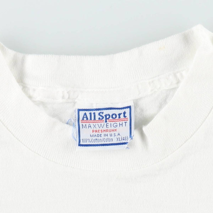 90'S All Sport Print T-shirt Made in USA Men's XL Vintage cotton white type Vintage Second Hand