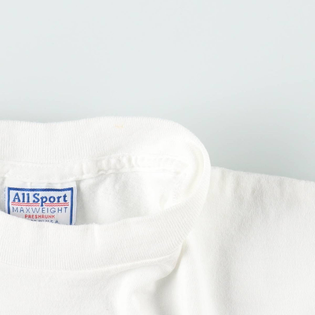 90'S All Sport Print T-shirt Made in USA Men's XL Vintage cotton white type Vintage Second Hand