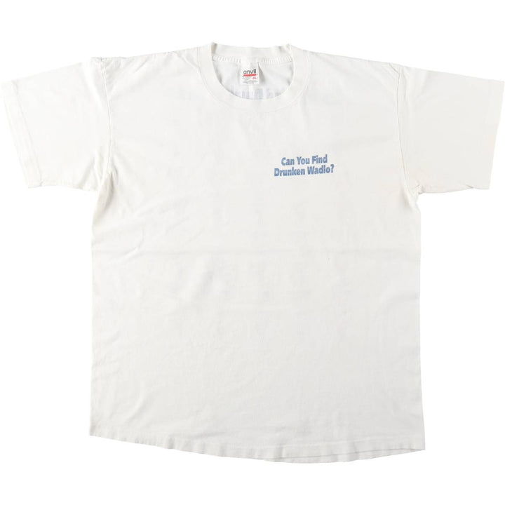 90'S Anvil parody print T-shirt, Made in USA, Men's XL equivalent, Vintage cotton white type Vintage Second Hand