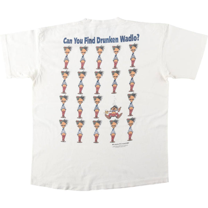 90'S Anvil parody print T-shirt, Made in USA, Men's XL equivalent, Vintage cotton white type Vintage Second Hand