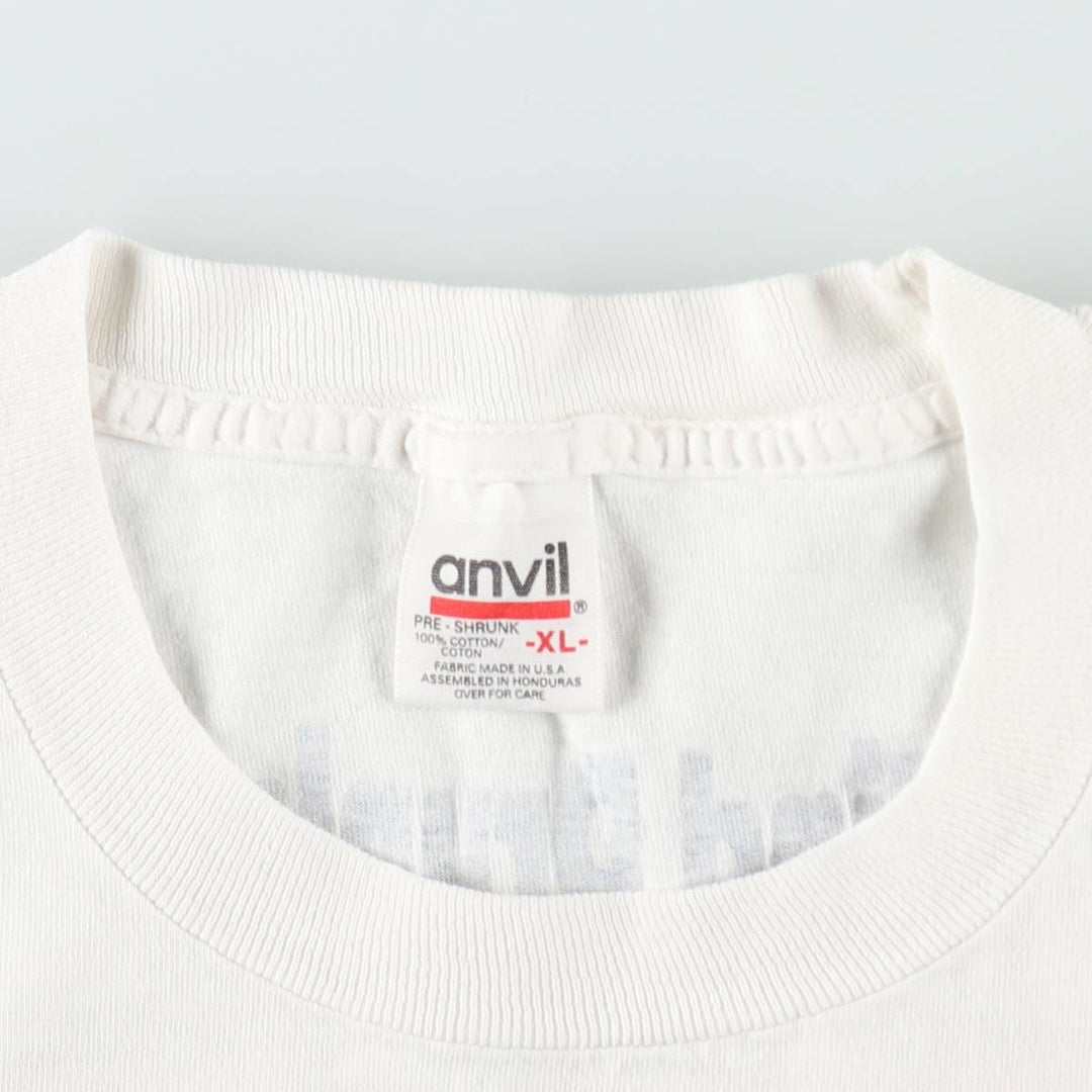90'S Anvil parody print T-shirt, Made in USA, Men's XL equivalent, Vintage cotton white type Vintage Second Hand