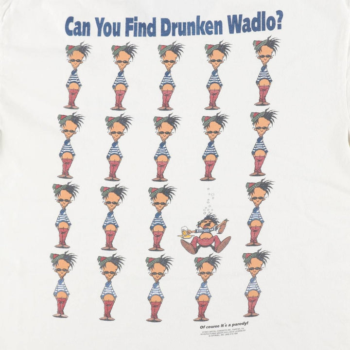 90'S Anvil parody print T-shirt, Made in USA, Men's XL equivalent, Vintage cotton white type Vintage Second Hand