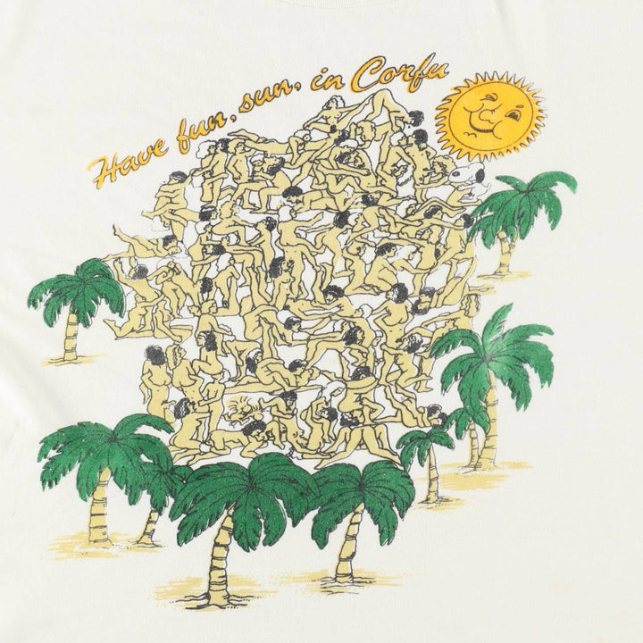 ~90'S Erotic Print T-Shirt, Men's Size L (Equivalent), Vintage unclear white type Vintage Second Hand