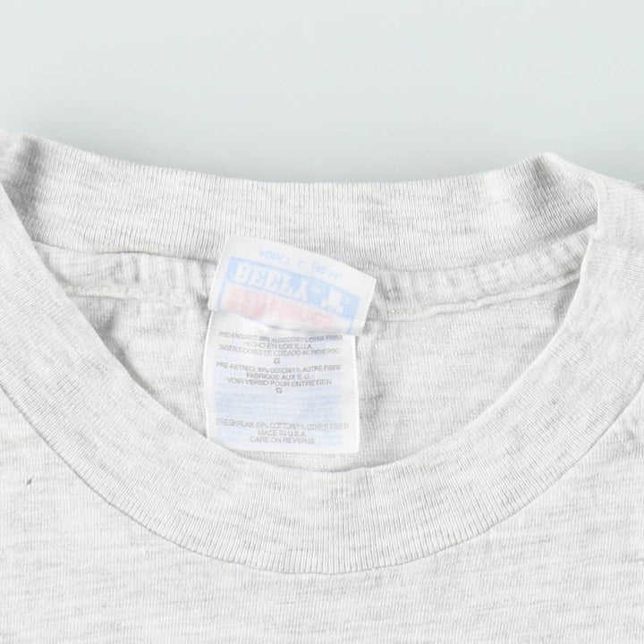 90'S Hanes BEEFY-T Printed T-shirt, Made in USA, Men's L size, Vintage cotton gray type Vintage Second Hand