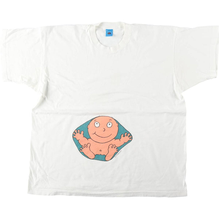 Fruit of the Loom FRUIT OF THE LOOM Printed T-shirt Made in USA Men's XL Vintage cotton white type Vintage Second Hand