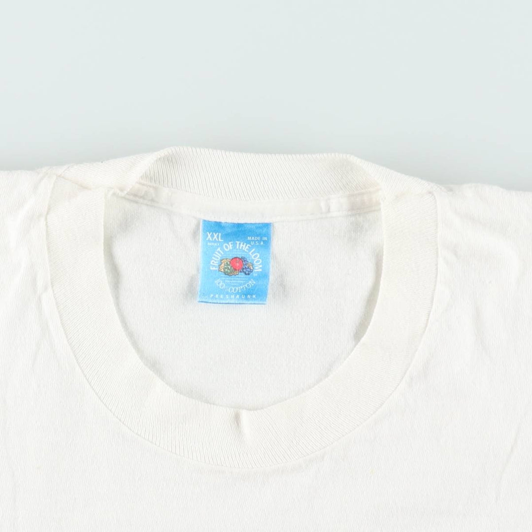 Fruit of the Loom FRUIT OF THE LOOM Printed T-shirt Made in USA Men's XL Vintage cotton white type Vintage Second Hand